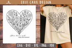 Floral Heart Self-Care Quote