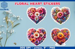 Charming Floral Heart Stickers for Scrapbooking &amp; Crafts Product Image 1