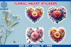 Charming Floral Heart Stickers for Scrapbooking &amp; Crafts Product Image 1