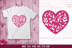 3D Heart Papercut,Mom SVG, Mother's Day SVG,Floral Heart SVG Product Image 3