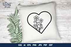 Romantic Floral Heart SVG for Valentine's Day