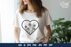 Romantic Floral Heart SVG for Valentine's Day