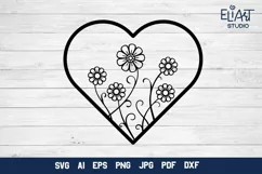 Romantic Floral Heart SVG for Valentine's Day