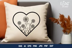 Romantic Floral Heart SVG for Valentine's Day