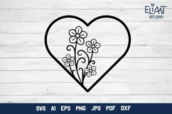 Romantic Floral Heart SVG for Valentine's Day