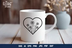 Romantic Floral Heart SVG for Valentine's Day
