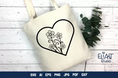 Romantic Floral Heart SVG for Valentine's Day