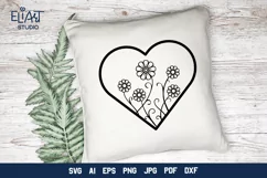 Romantic Floral Heart SVG for Valentine's Day