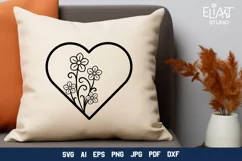 Romantic Floral Heart SVG for Valentine's Day