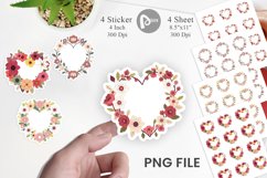 Floral Heart Sticker Product Image 1