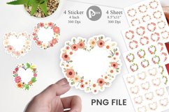 Floral Heart Sticker Product Image 1