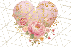 Valentine Hearts and Flowers Clipart, Watercolor Heart Png Product Image 3