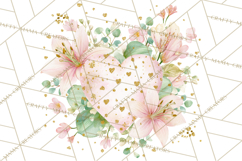 Valentine Hearts and Flowers Clipart, Watercolor Heart Png Product Image 4