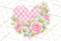 Valentine Hearts and Flowers Clipart, Watercolor Heart Png Product Image 4