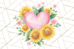 Valentine Hearts and Flowers Clipart, Watercolor Heart Png Product Image 4