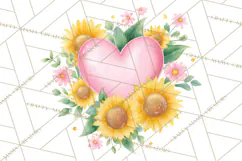 Valentine Hearts and Flowers Clipart, Watercolor Heart Png Product Image 4