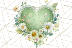 Valentine Hearts and Flowers Clipart, Watercolor Heart Png Product Image 3