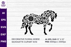 silhouette svg, floral element, element, floral horse, decorative horse, horse, sublimation,