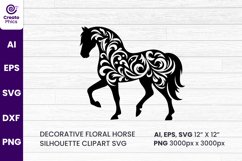silhouette svg, floral element, element, floral horse, decorative horse, horse, sublimation,