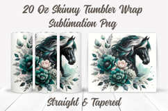 Horse Tumbler Wrap, Floral Tumbler PNG, Western Tumbler Wrap Product Image 2