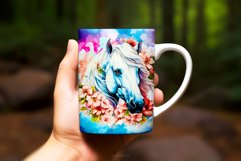 Floral Horse Watercolor Sublimation Mug Wrap Product Image 2