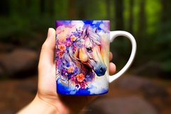 Horse Watercolor Mug Wrap Sublimation Clipart Product Image 2