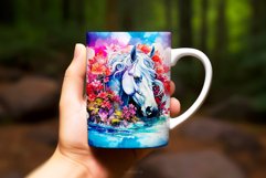 Watercolor Horse &amp; Floral Sublimation Clipart Wrap Product Image 2