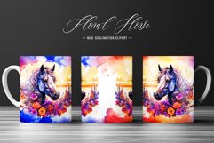 Mug Wrap Watercolor Sublimation Horse Design Clipart Product Image 1