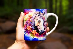 Horse Amidst Blossoms Watercolor Sublimation Mug Wrap Product Image 2