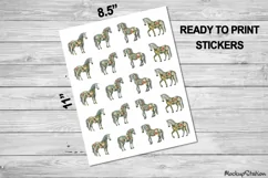 Horse Stickers | Floral Design Printable PNG | Clipart Product Image 2