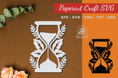 Floral Hourglass Paper Cut SVG Product Image 1