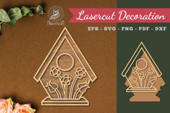 Floral House Laser Cut Decoration Product Image 1
