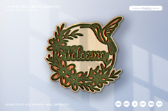 Floral Hummingbird 3D Layered Wall Decor Laser Cut Product Image 1