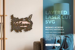 Floral Hummingbird 3D Layered Wall Decor Laser Cut Product Image 1