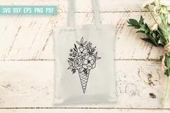 Floral Ice Cream SVG | Wildflower SVG| Flowers SVG Product Image 3