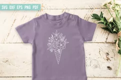 Floral Ice Cream SVG | Wildflower SVG| Flowers SVG Product Image 2
