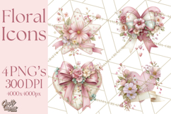 Floral Girl Power Clipart, Girly Feminine Icons Png Product Image 1