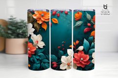 Floral Illustration 3D Sublimation Tumbler Wrap Bundle Product Image 6