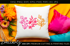 Floral Stems SVG Flower Illustrations T-shirt Mug Pillows Product Image 5