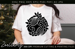Flower Illustration Abstract Floral SVG Zentangle T-shirt Product Image 5