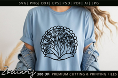 Flower Illustration Abstract Floral SVG Zentangle T-shirt Product Image 3