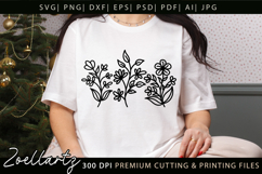 Floral Stems SVG Flower Illustrations T-shirt Mug Pillows Product Image 2
