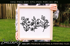 Floral Stems SVG Flower Illustrations T-shirt Mug Pillows Product Image 3