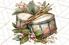 Realistic Musical Instrument Floral PNG Clip Art Product Image 3
