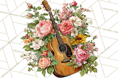 Realistic Musical Instrument Floral PNG Clip Art Product Image 4