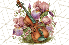 Realistic Musical Instrument Floral PNG Clip Art Product Image 5