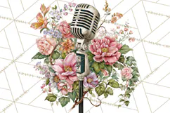 Realistic Musical Instrument Floral PNG Clip Art Product Image 2