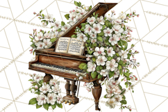 Realistic Musical Instrument Floral PNG Clip Art Product Image 2