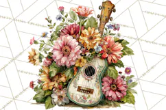 Realistic Musical Instrument Floral PNG Clip Art Product Image 4
