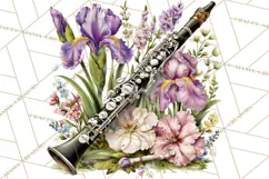 Realistic Musical Instrument Floral PNG Clip Art Product Image 3